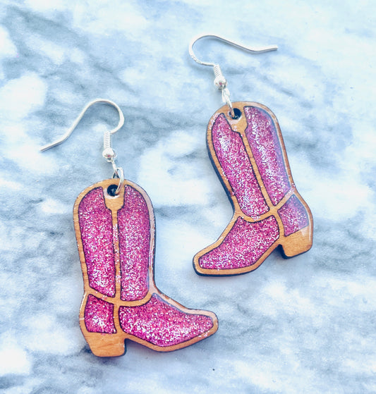 Glitter Boots Earrings