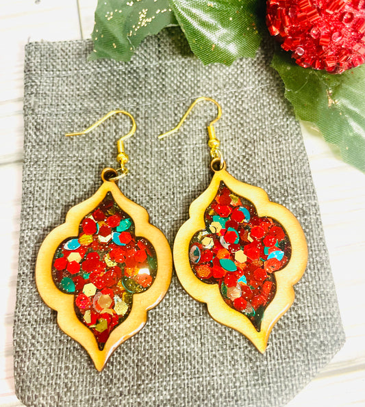 Poinsettia Earrings
