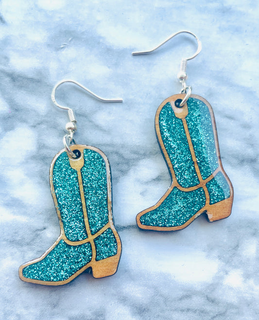 Glitter Boots Earrings