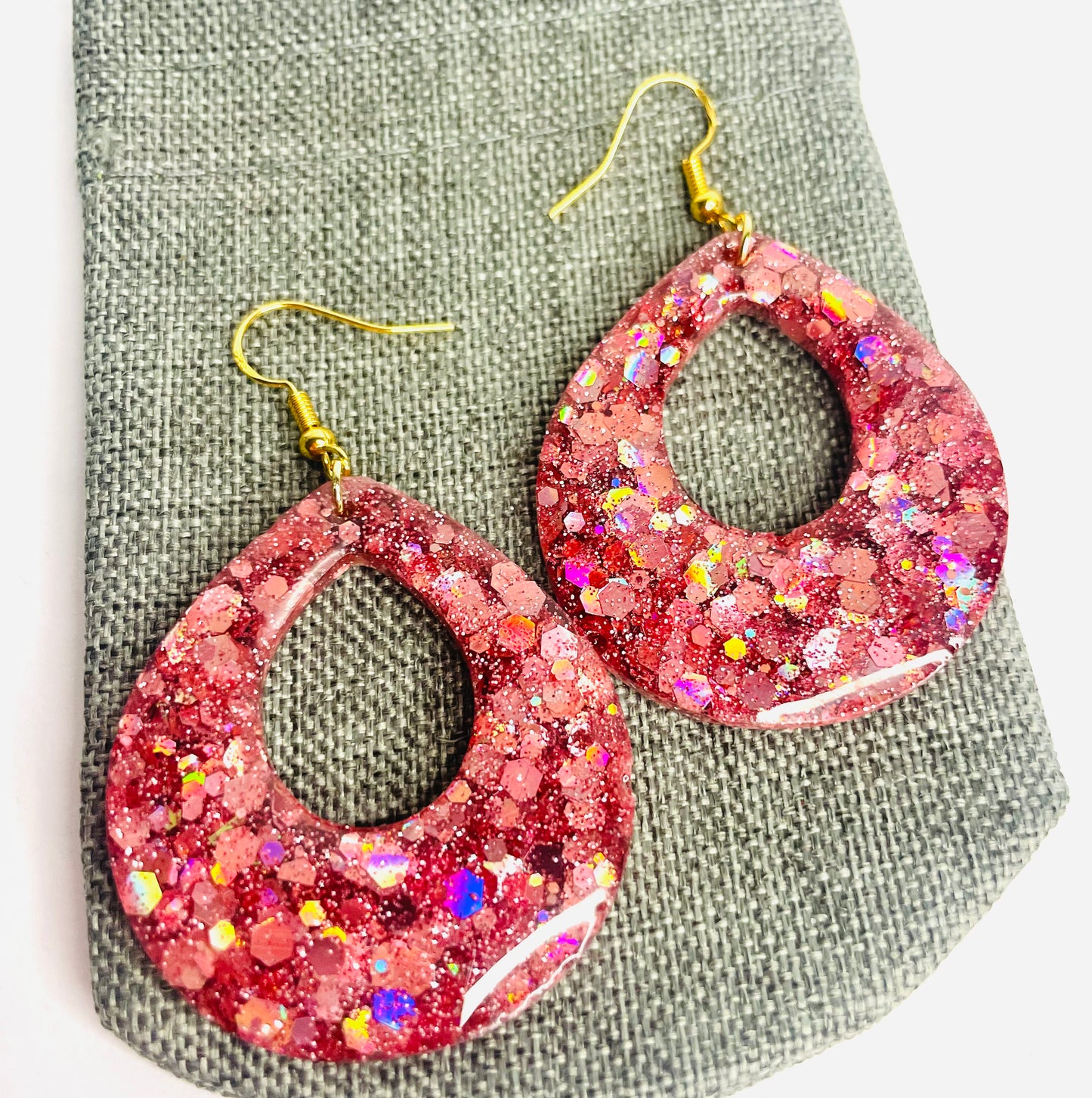 Rose Pink Hoop Earrings