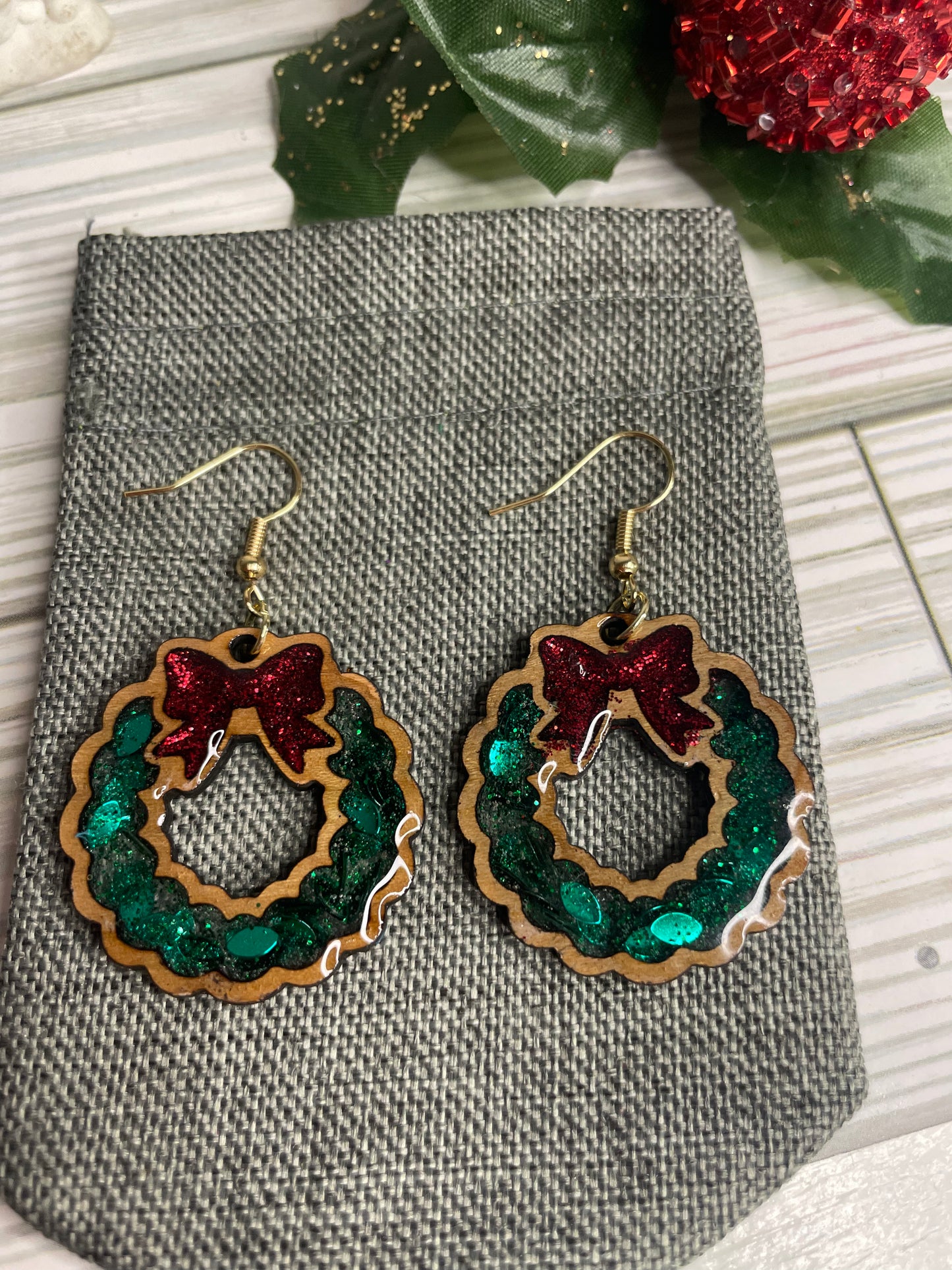 Christmas Wreath Earrings