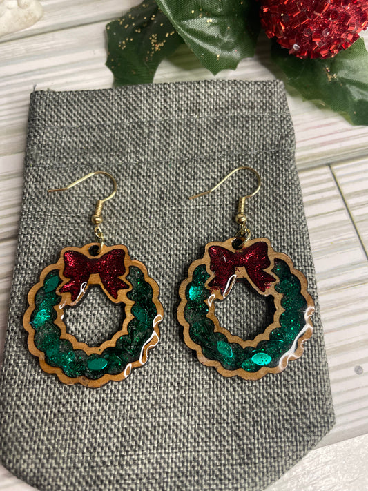 Christmas Wreath Earrings