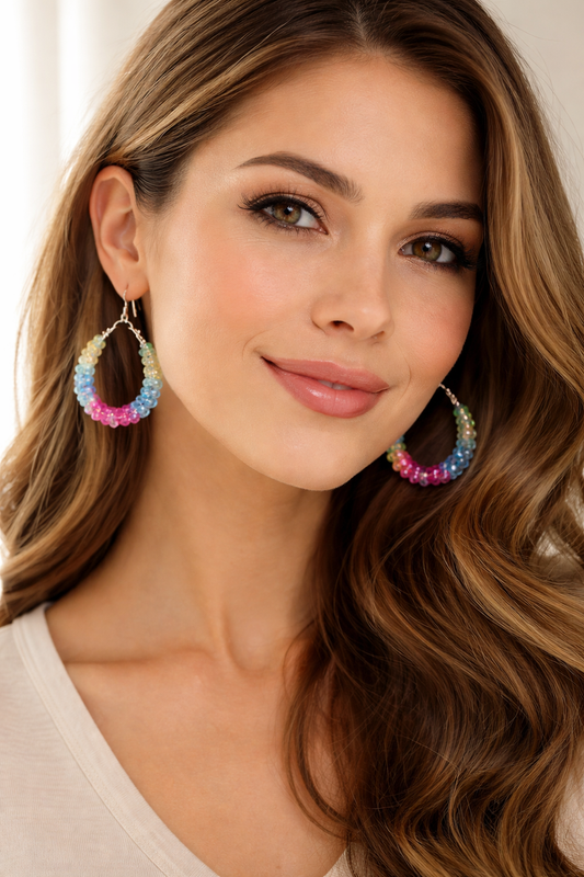 Rock Candy Crystal Hoop Earrings